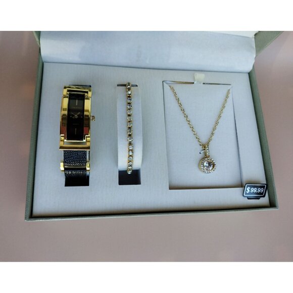 Cote D Azur Jewelry Set Watch Bracelet Necklace Gift Box Womens Career Accessory - Picture 15 of 16